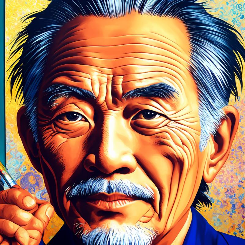 06203-3353995584-[Close up of an old asian man's face_abstract background_0.5], extremely detailed face and eyes, explosive pose, expressionism,.png